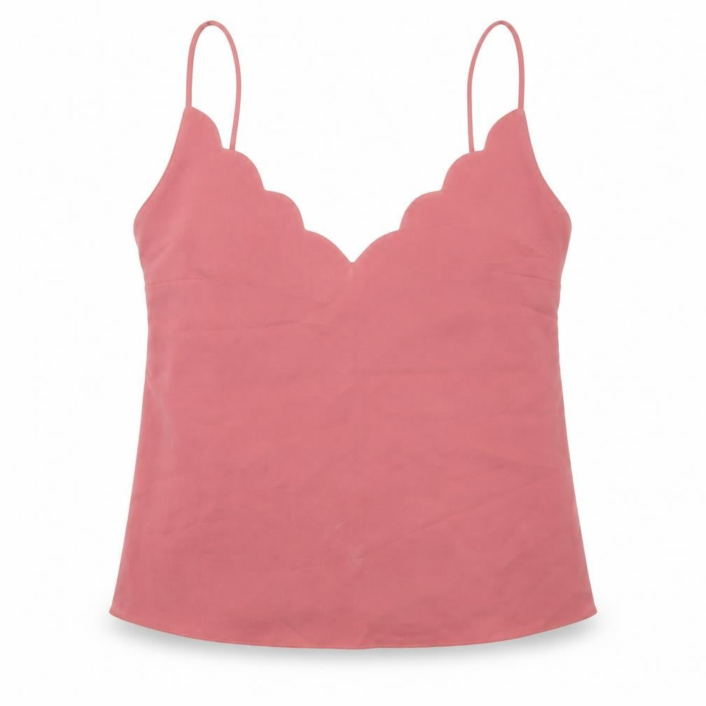 Topshop Womens Pink Polyester Camisole T-Shirt Size 12 V-Neck