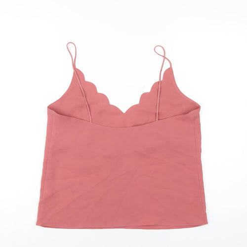 Topshop Womens Pink Polyester Camisole T-Shirt Size 12 V-Neck