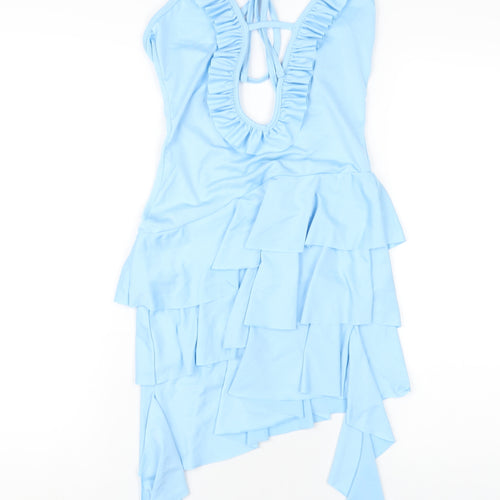 As You Womens Blue Polyester Bodycon Size 10 V-Neck Pullover