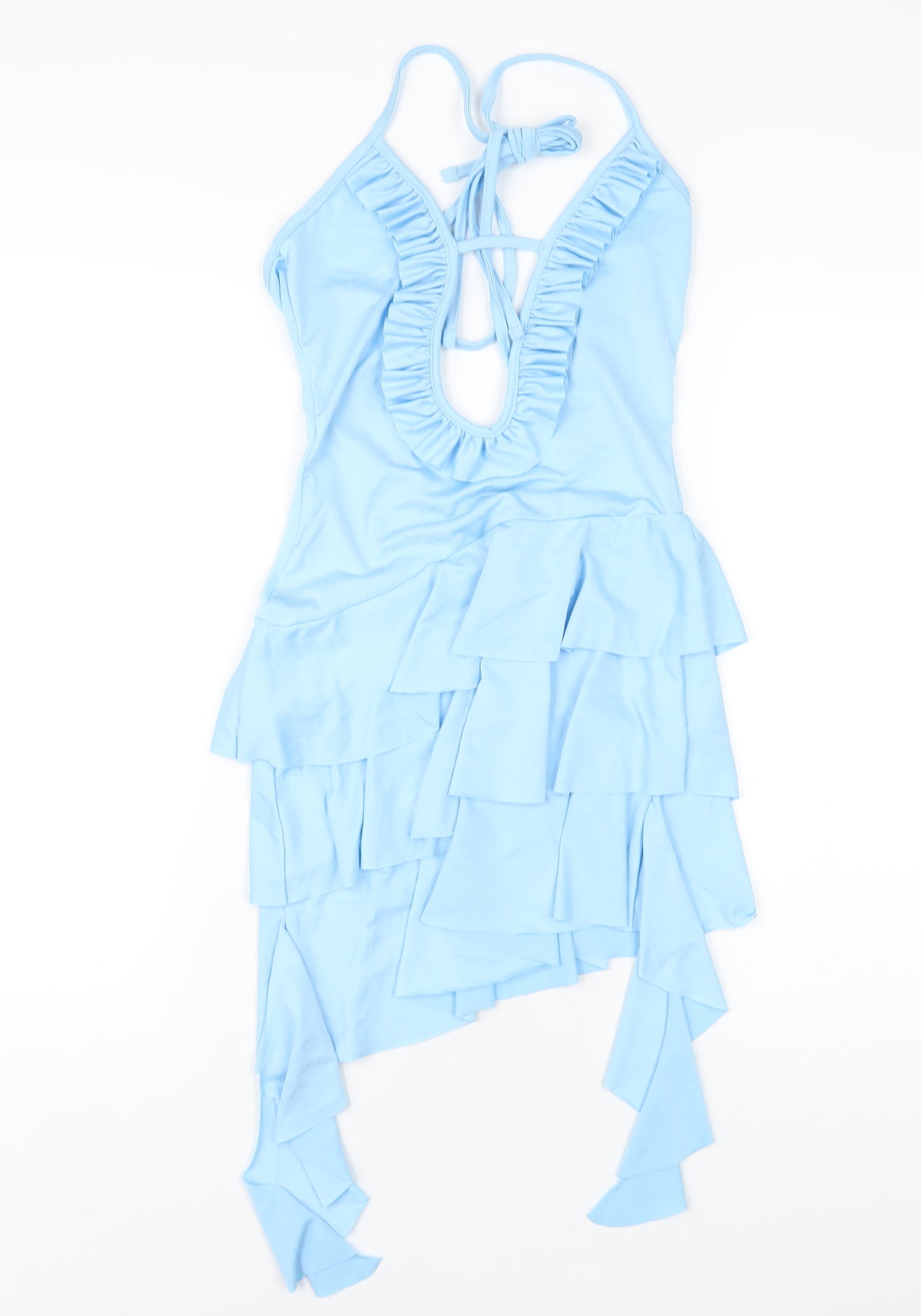 As You Womens Blue Polyester Bodycon Size 10 V-Neck Pullover