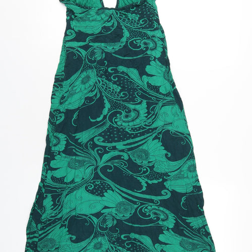 Red Herring Womens Green Geometric Viscose A-Line Size 8 Halter Pullover