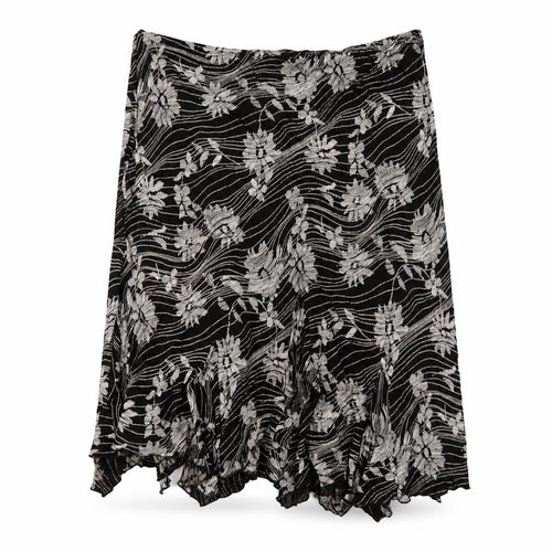 Marks and Spencer Womens Brown Geometric Viscose A-Line Skirt Size 22