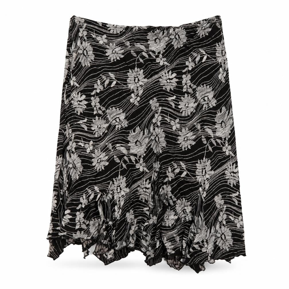 Marks and Spencer Womens Brown Geometric Viscose A-Line Skirt Size 22