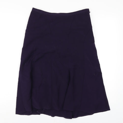 Per Una Womens Purple Cotton A-Line Skirt Size 10 Zip