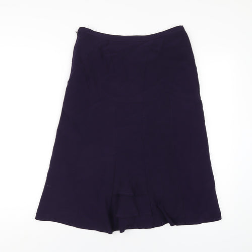 Per Una Womens Purple Cotton A-Line Skirt Size 10 Zip