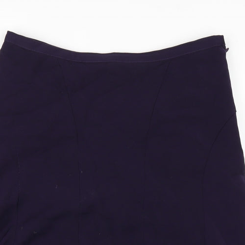 Per Una Womens Purple Cotton A-Line Skirt Size 10 Zip