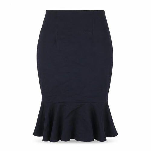 Marks and Spencer Womens Blue Viscose Trumpet Skirt Size 12 Zip