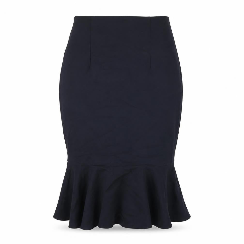 Marks and Spencer Womens Blue Viscose Trumpet Skirt Size 12 Zip