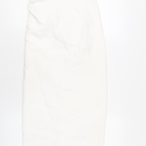 Zara Womens White Polyester A-Line Skirt Size XS Zip