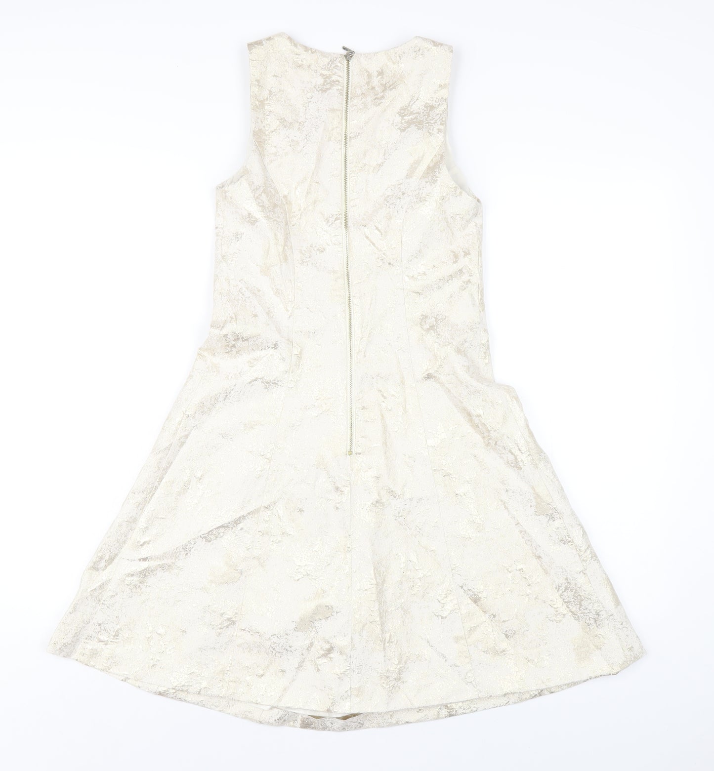 River Island Girls Gold Polyester A-Line Size 12 Years Round Neck Zip