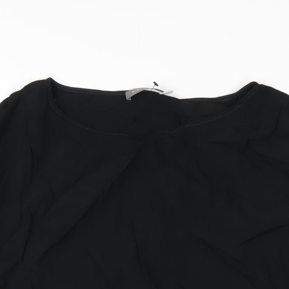 Mint Velvet Womens Black Polyester Basic Tank Size 8 Round Neck