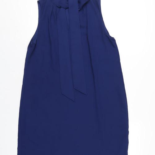 H&M Womens Blue Polyester A-Line Size 14 V-Neck Pullover