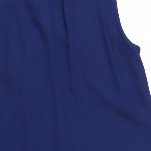 H&M Womens Blue Polyester A-Line Size 14 V-Neck Pullover