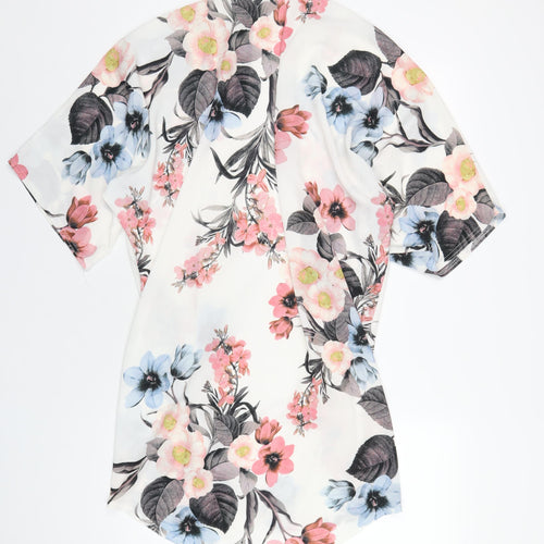 Select Womens Multicoloured Floral Polyester Kimono Blouse Size 10 V-Neck