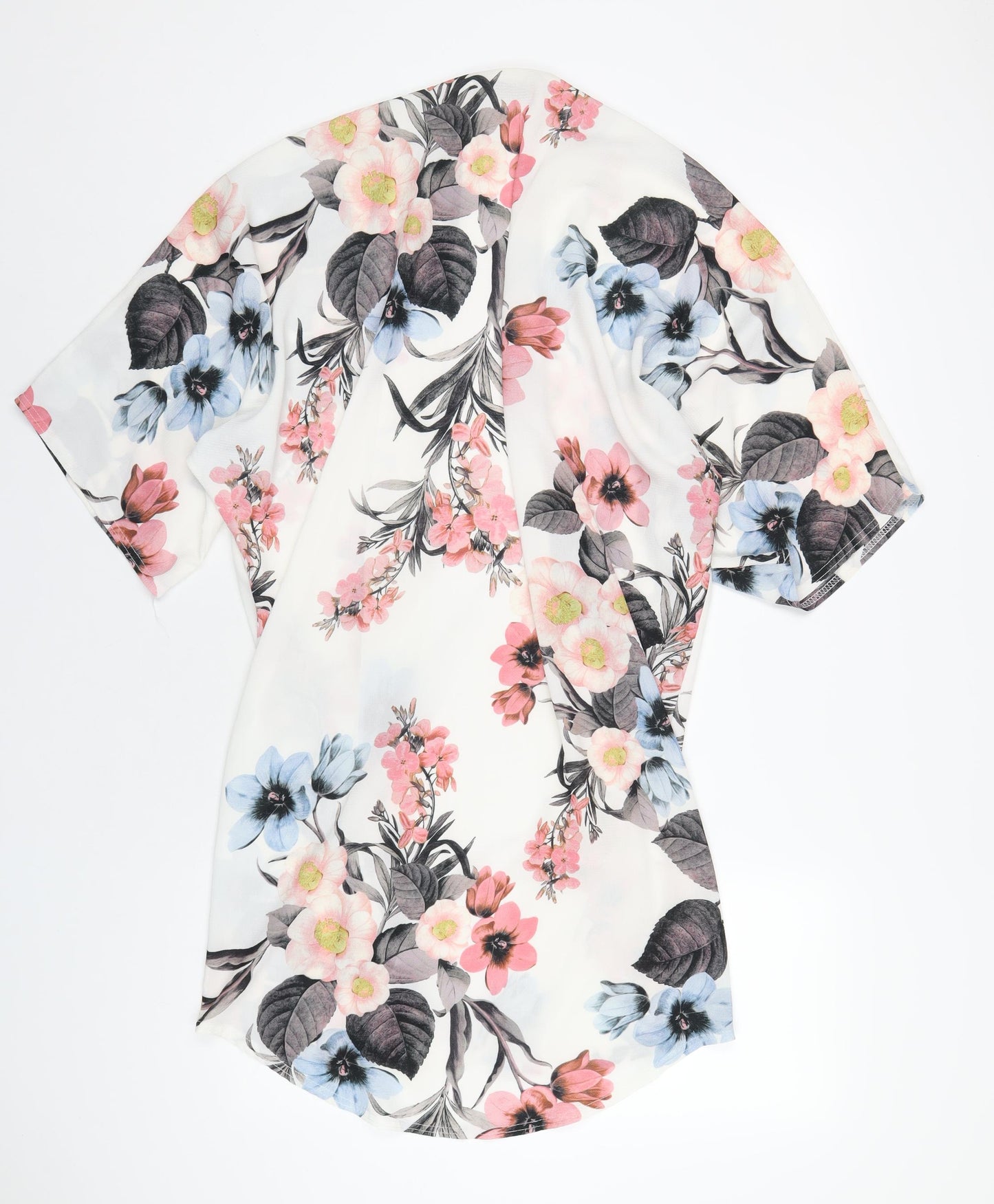Select Womens Multicoloured Floral Polyester Kimono Blouse Size 10 V-Neck