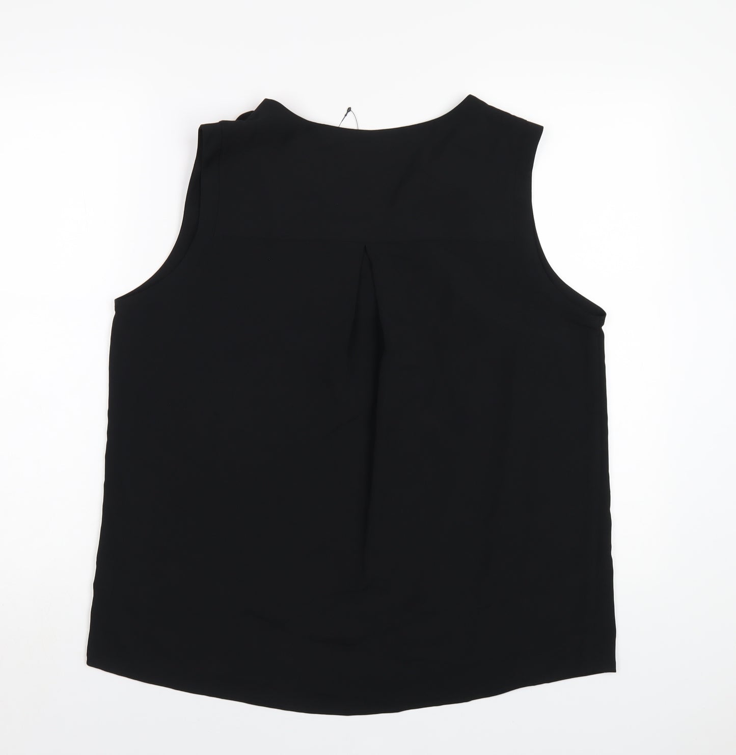 Marks and Spencer Womens Black Polyester Basic Tank Size 14 V-Neck