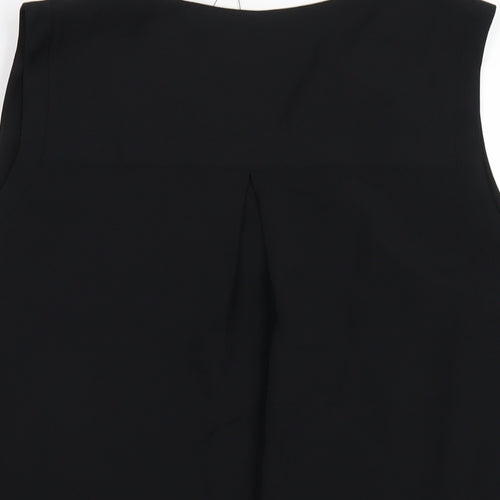 Marks and Spencer Womens Black Polyester Basic Tank Size 14 V-Neck