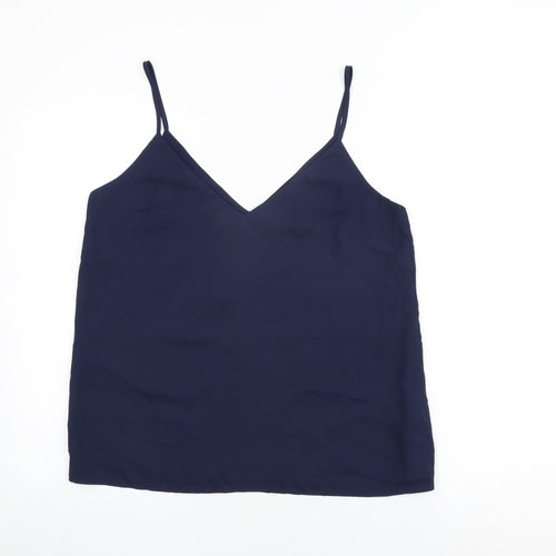 Oasis Womens Blue Polyester Camisole T-Shirt Size 14 V-Neck