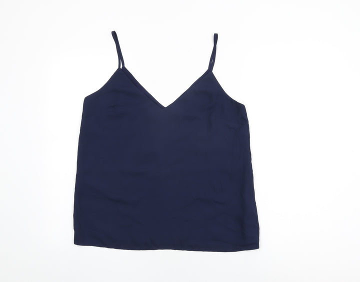 Oasis Womens Blue Polyester Camisole T-Shirt Size 14 V-Neck