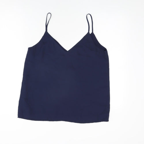 Oasis Womens Blue Polyester Camisole T-Shirt Size 14 V-Neck