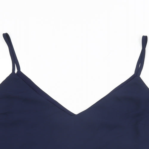 Oasis Womens Blue Polyester Camisole T-Shirt Size 14 V-Neck