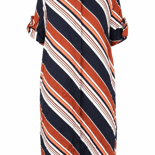 Dorothy Perkins Womens Multicoloured Striped Viscose Shirt Dress Size 8 Collared Button