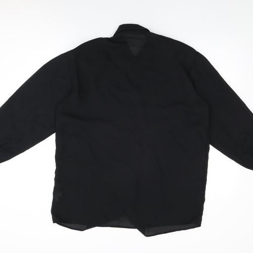 Elsie Whiteley Womens Black Polyester Basic Button-Up Size 12 Collared