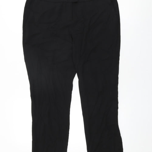 La Redoute Womens Black Polyester Trousers Size 14 L27.5 in Regular Zip