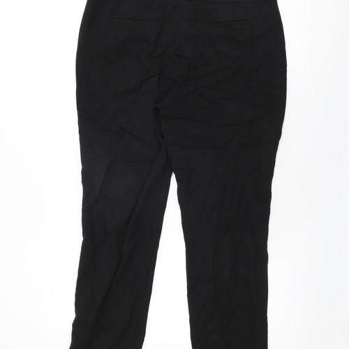 La Redoute Womens Black Polyester Trousers Size 14 L27.5 in Regular Zip