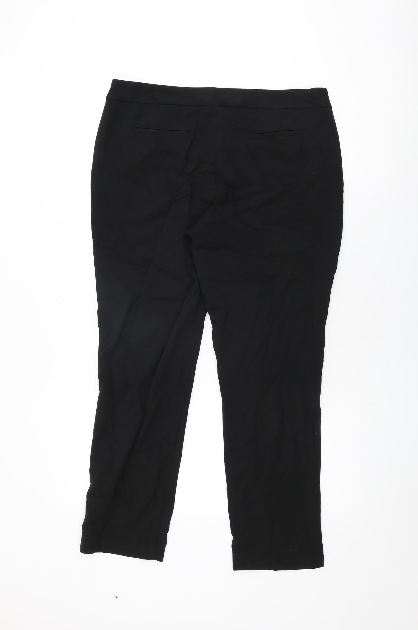 La Redoute Womens Black Polyester Trousers Size 14 L27.5 in Regular Zip