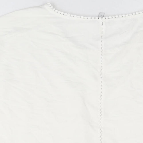 NEXT Womens White Polyester Basic Blouse Size 18 Round Neck