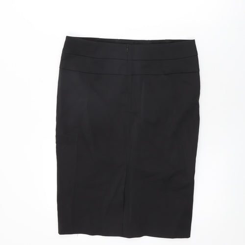 Warehouse Womens Black Cotton Straight & Pencil Skirt Size 12 Zip