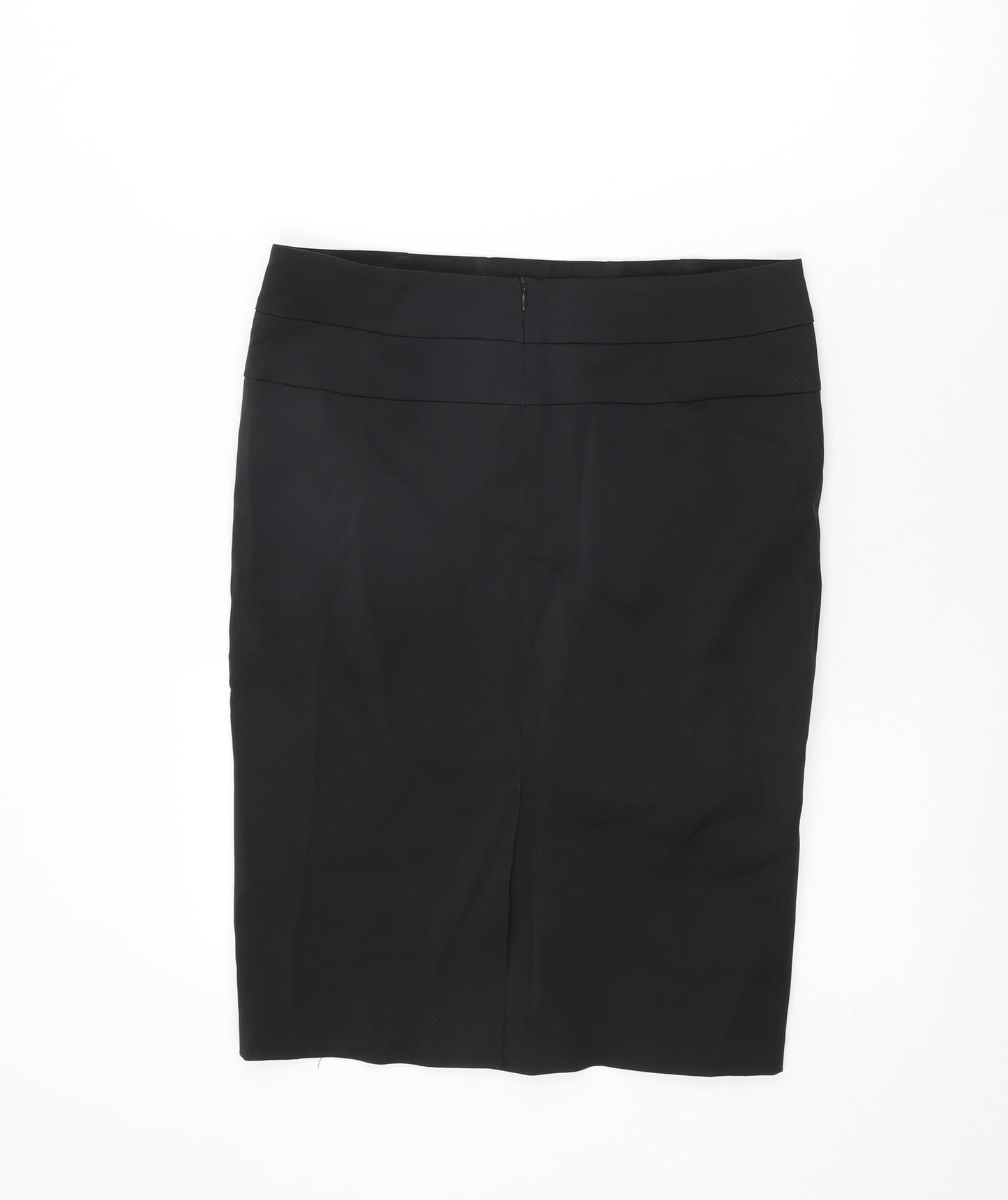 Warehouse Womens Black Cotton Straight & Pencil Skirt Size 12 Zip