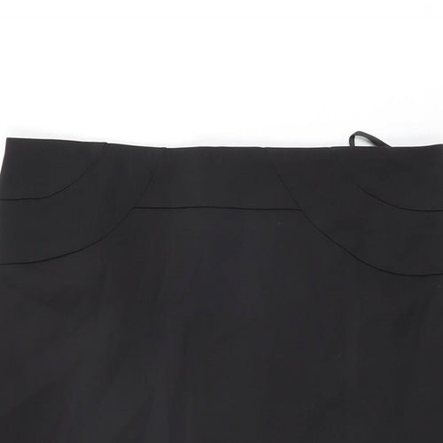 Warehouse Womens Black Cotton Straight & Pencil Skirt Size 12 Zip