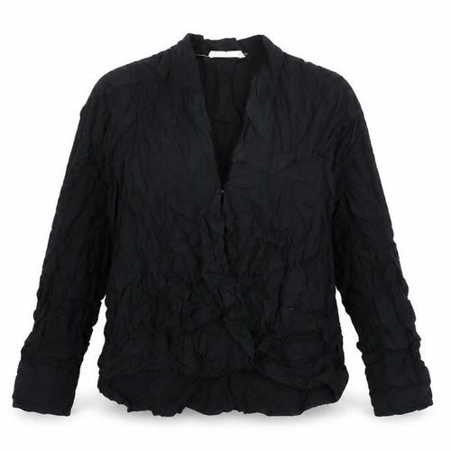 Mango Womens Black Modal Basic Blouse Size XL V-Neck