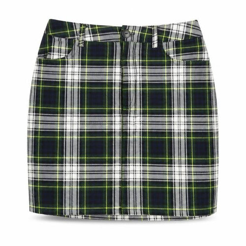 Urban renewal Womens Green Plaid Polyester Mini Skirt Size XS Zip