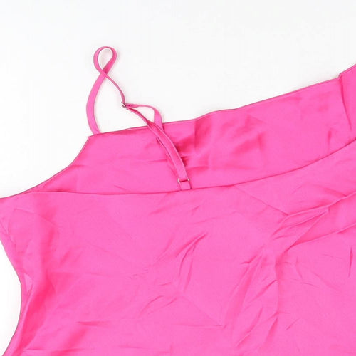 Nasty Gal Womens Pink Polyester Basic T-Shirt Size 20 One Shoulder