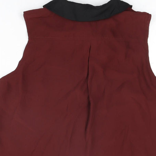 Glamorous Womens Red Polyester Basic Button-Up Size 8 Collared