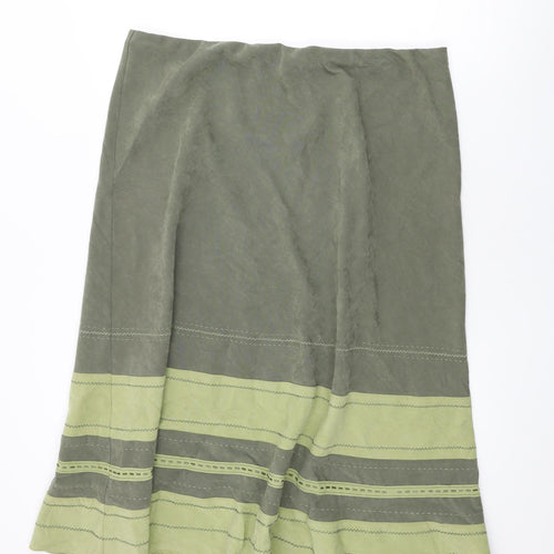 BM Collection Womens Green Polyester Swing Skirt Size 20 - Suede