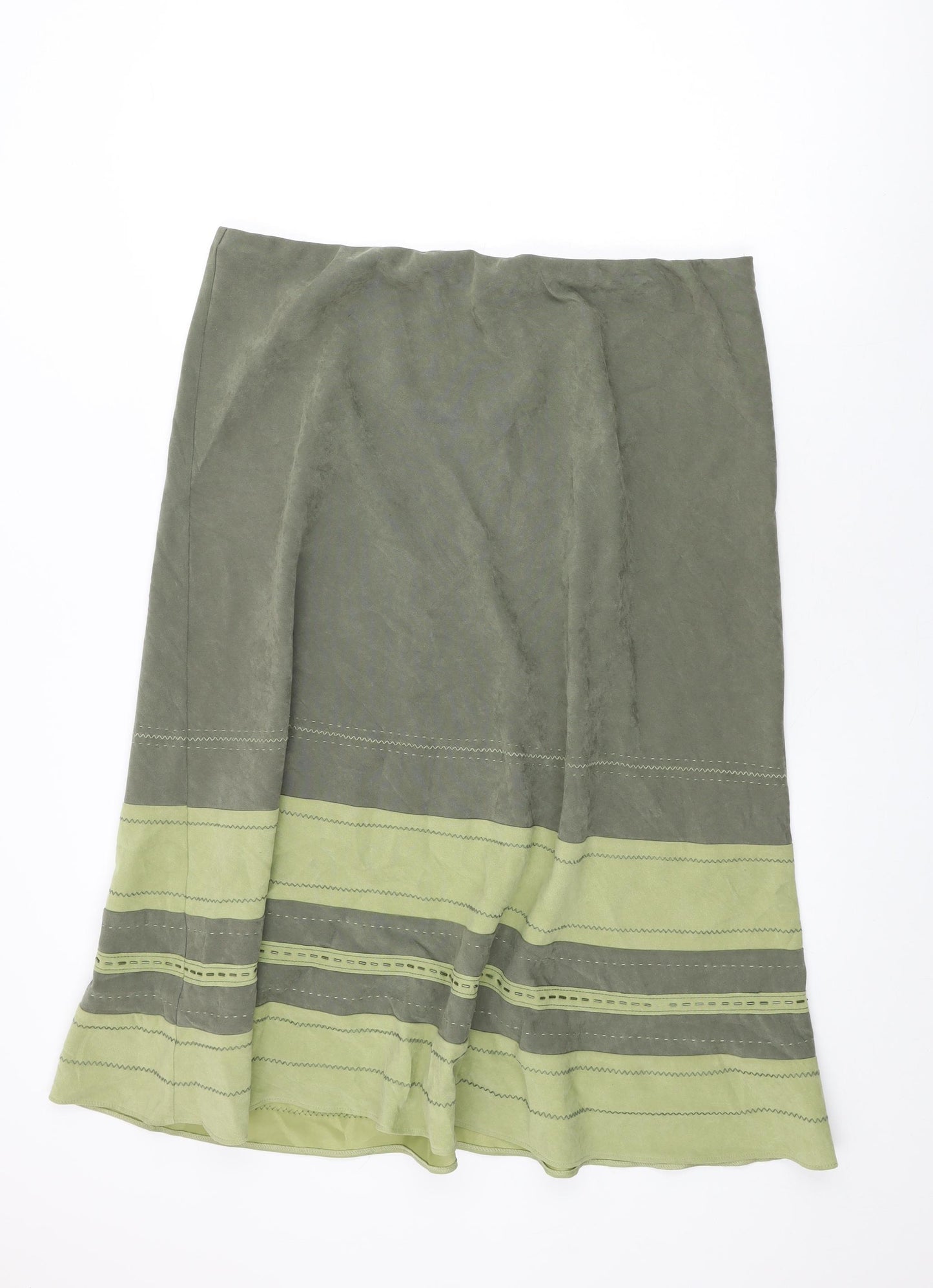 BM Collection Womens Green Polyester Swing Skirt Size 20 - Suede