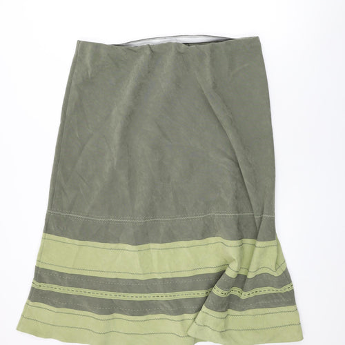 BM Collection Womens Green Polyester Swing Skirt Size 20 - Suede