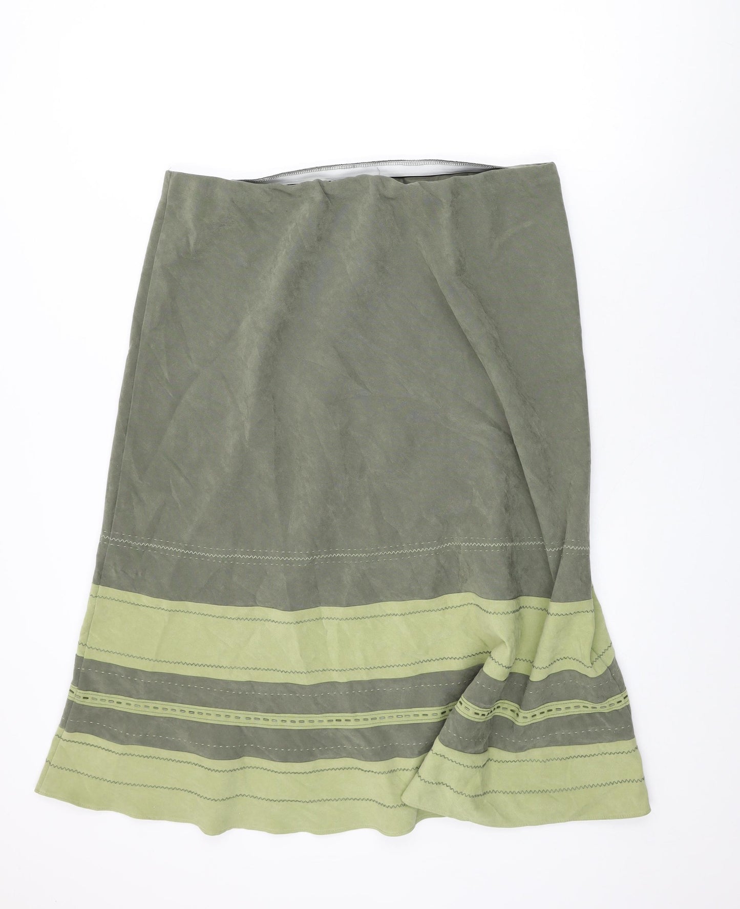 BM Collection Womens Green Polyester Swing Skirt Size 20 - Suede