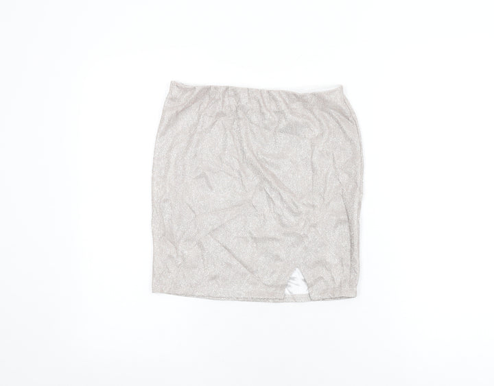 Urban Bliss Womens Grey Polyester Mini Skirt Size L - Glitter
