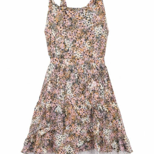 Somedays Lovin Womens Multicoloured Floral Viscose Skater Dress Size S Round Neck Zip