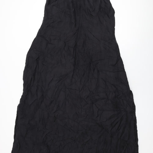 Press & Bastyan Womens Black Polyester Maxi Size 14 Round Neck Zip