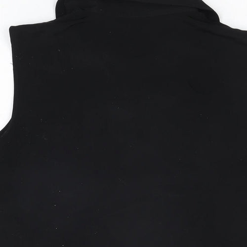 JDV Womens Black Polyester Basic T-Shirt Size 16 Collared