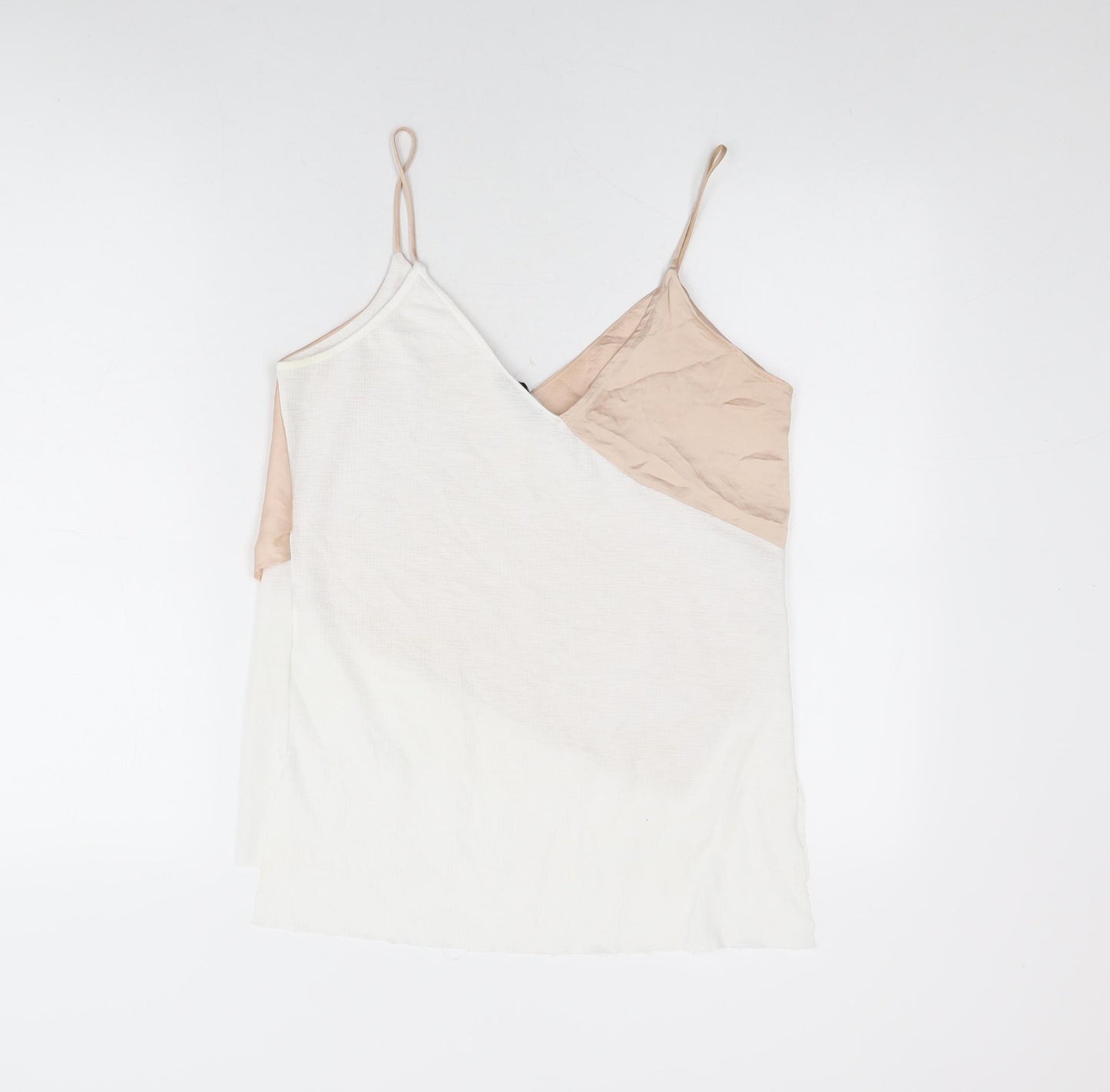 Zara Womens Pink Polyester Camisole T-Shirt Size M V-Neck