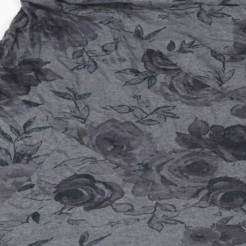 Per Una Womens Grey Floral Cotton Swing Skirt Size 20