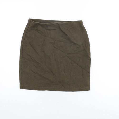 New Look Womens Green Cotton Mini Skirt Size 8