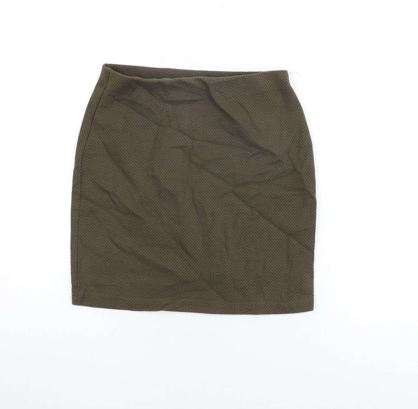 New Look Womens Green Cotton Mini Skirt Size 8